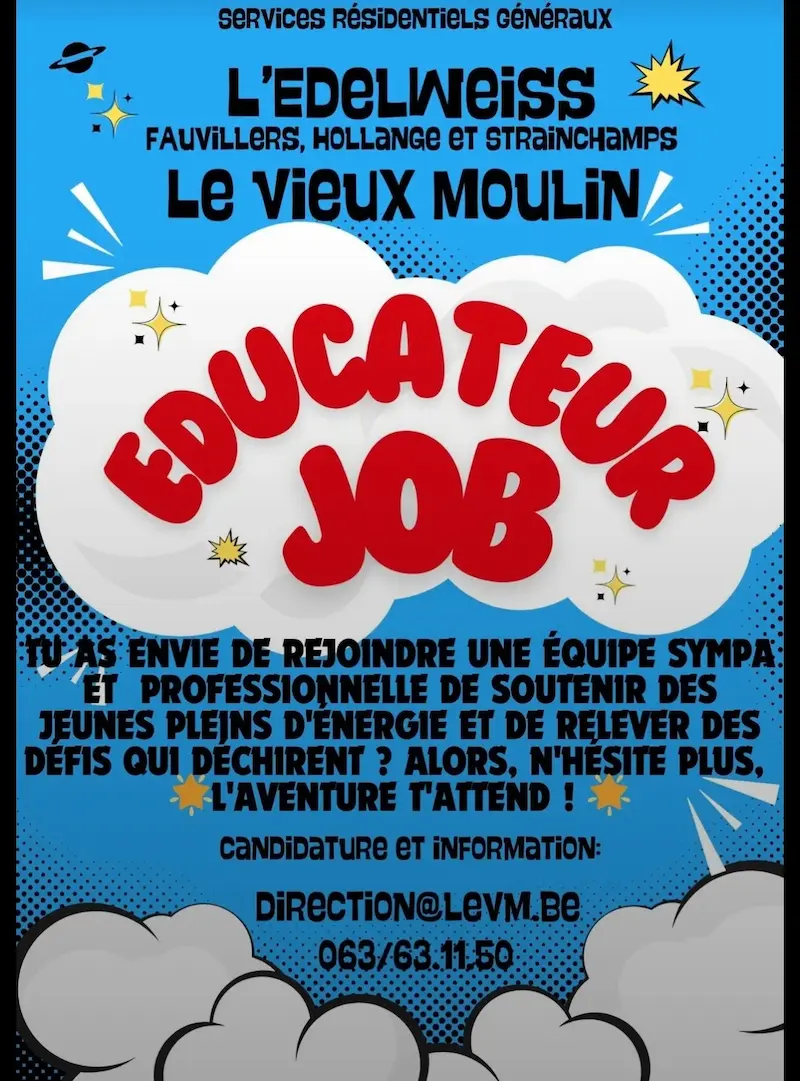 Affiche recherche d’éducateur