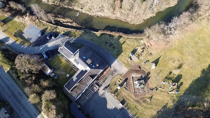 Vu du vieux moulin en drone